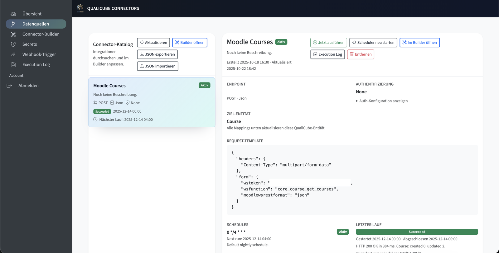 QualiCube Connectors: Beispiel-Connector (Moodle Courses)