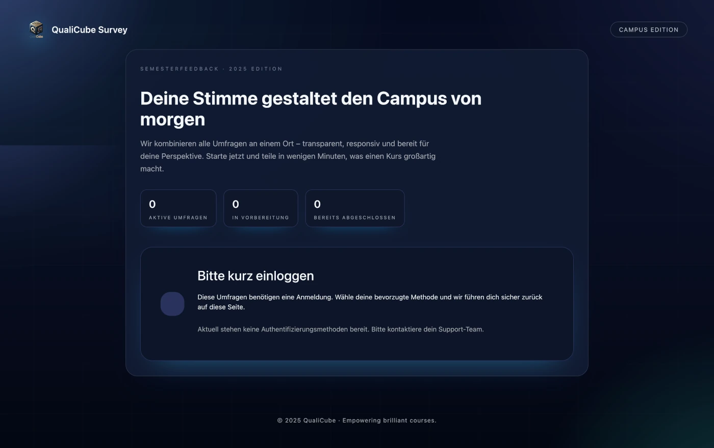 QualiCube Survey Oberfläche